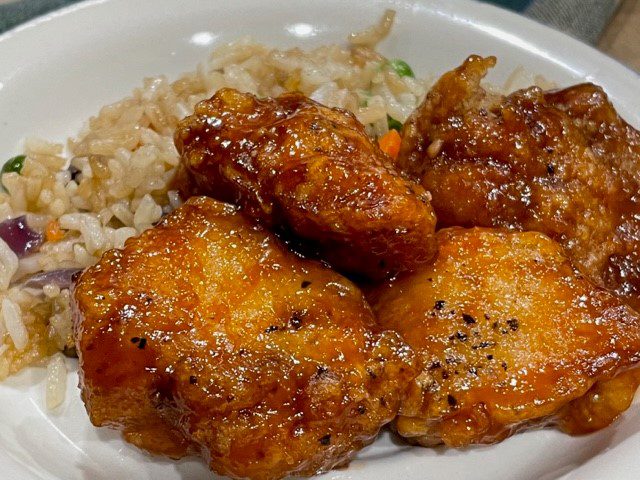 Plated Sweet and sour chicken