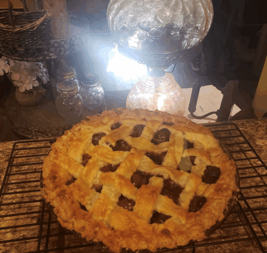 Fresh baked cherry pie using the perfect pie crust