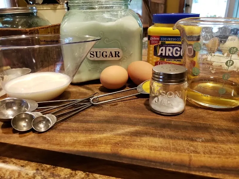 Ingredients ready for old-fashioned potato salad