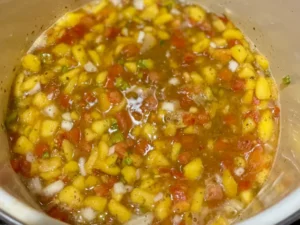 Peach salsa with tomatoes