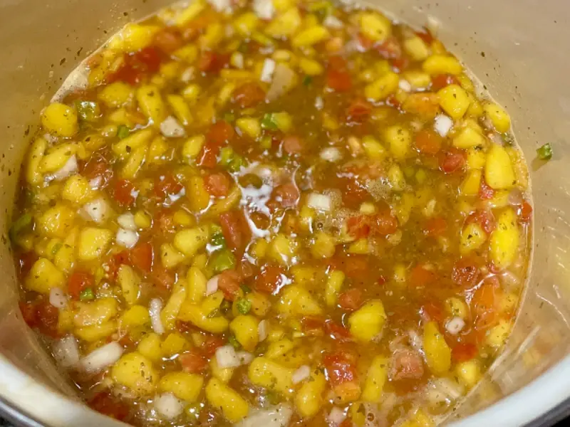 Peach salsa with tomatoes