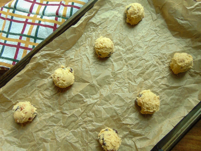pecan chocolate chip cookies ready to bake