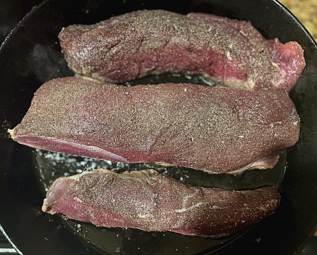 cast iron venison backstrap
