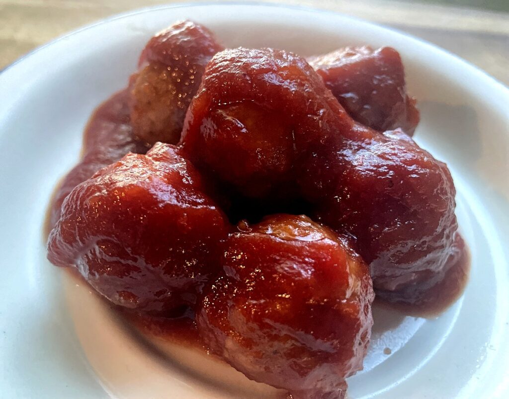 cranberry chili meatballs ready for the holidays or football season