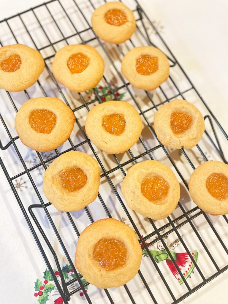 peach jam thumbprint cookies