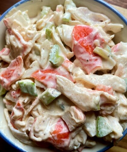 creamy Crab salad in a bowl
