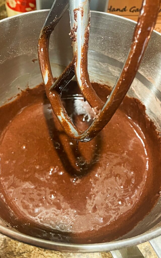 chocolate cake with peanut butter frosting