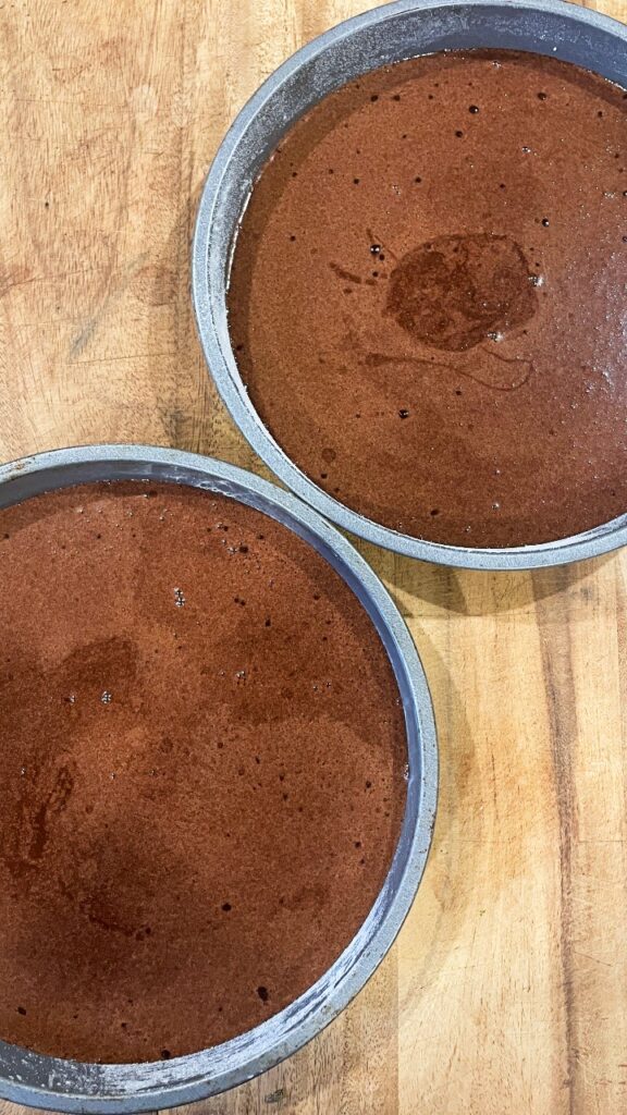 chocolate cake with peanut butter frosting