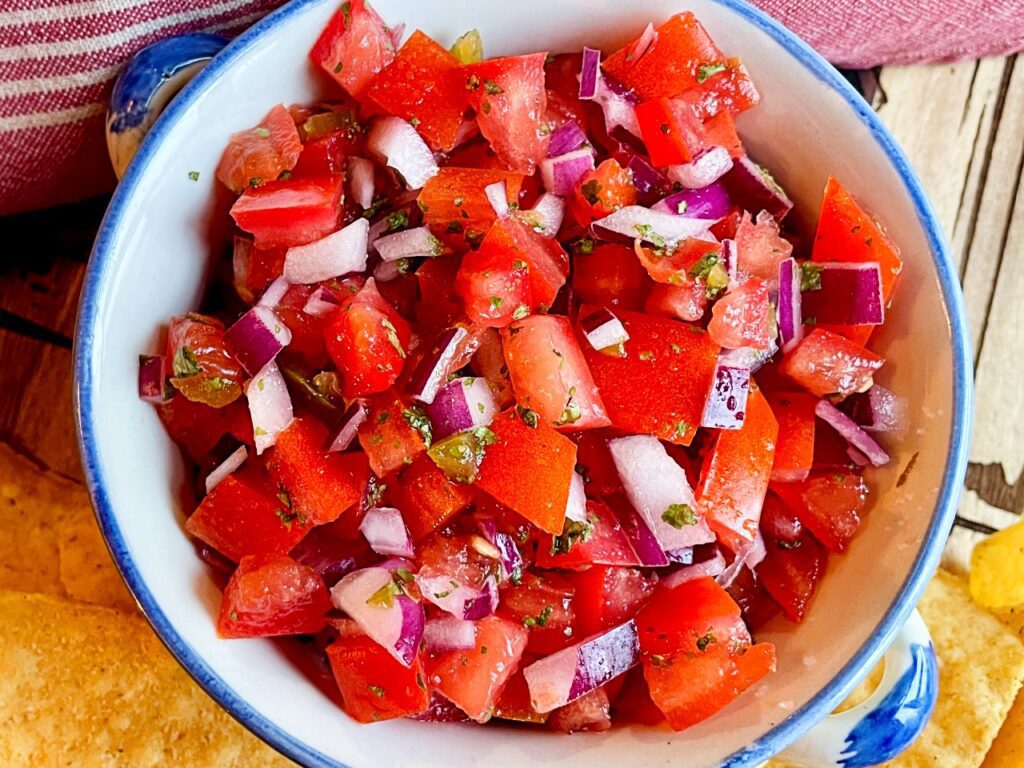 pico de Gallo in a serving bowl