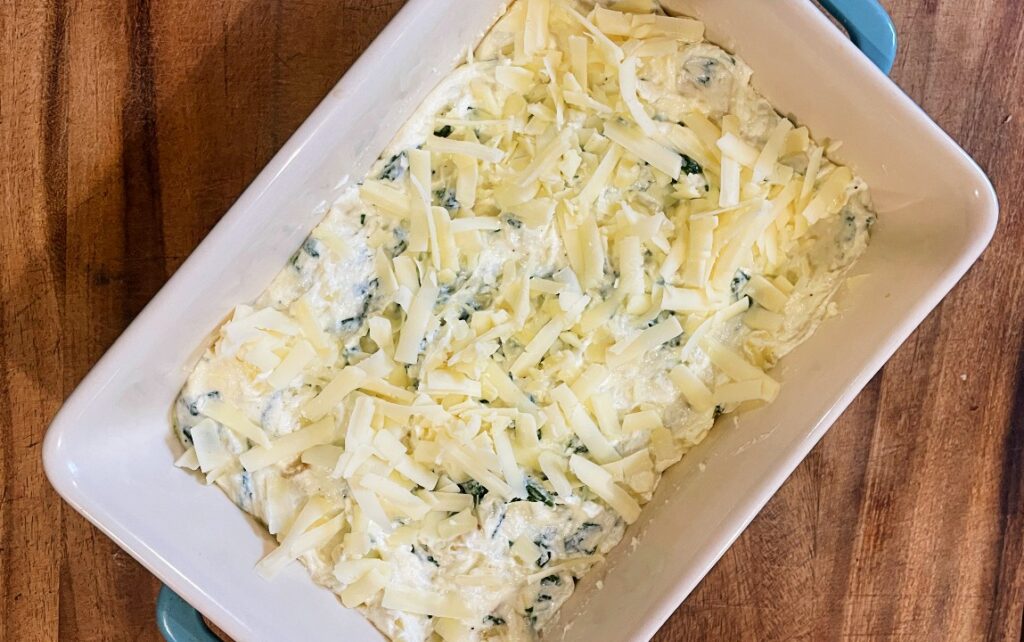 white cheddar spinach dip