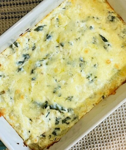 garlicky white cheddar spinach dip
