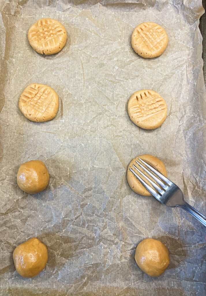 Unbaked peanut butter cookie dough balls